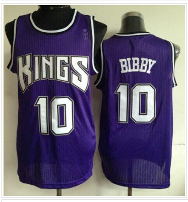 Sacramento Kings #10 Mike Bibby Purple Throwback NBA Jersey