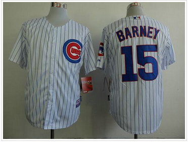 Chicago Cubs #15 Darwin Barney White(Blue Strip) Cool Base Stitched Baseball Jersey