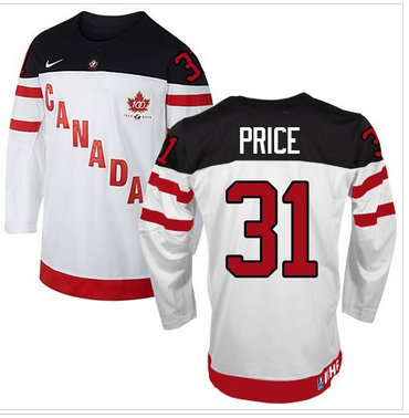 Team Canada Olympic #31 Carey Price White 100th Anniversary Stitched NHL Jersey