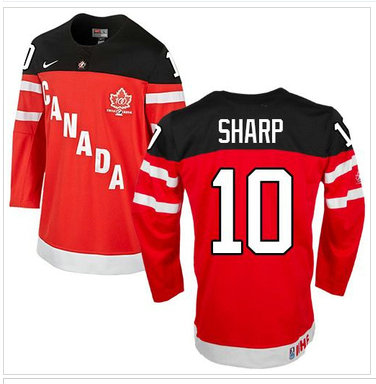 Team Canada Olympic #10 Patrick Sharp Red 100th Anniversary Stitched NHL Jersey
