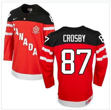 Team Canada Olympic #87 Sidney Crosby Red 100th Anniversary Stitched NHL Jersey
