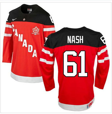 Team Canada Olympic #61 Rick Nash Red 100th Anniversary Stitched NHL Jersey