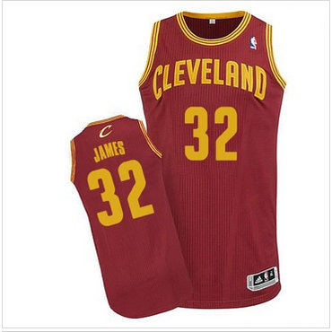 Cleveland Cavaliers Revolution 30 #32 LeBron James Red Road Stitched NBA Jersey