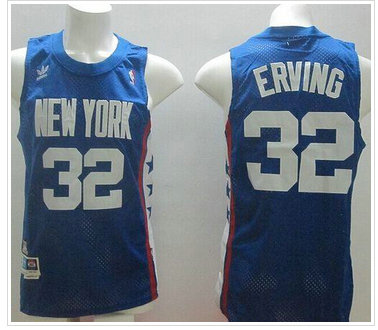 Brooklyn Nets #32 Julius Erving Blue ABA Retro Swingman Throwback NBA Jersey