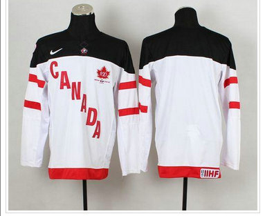 Olympic CA. Blank White 100th Anniversary Stitched NHL Jersey