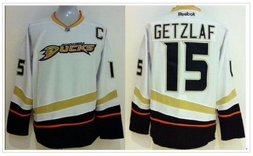 Anaheim Ducks #15 Ryan Getzlaf White Stitched NHL Jersey