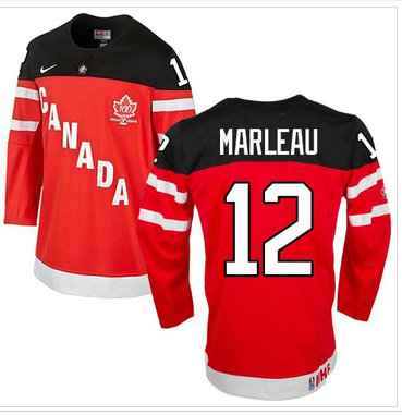 Olympic CA. #12 Patrick Marleau Red 100th Anniversary Stitched NHL Jersey