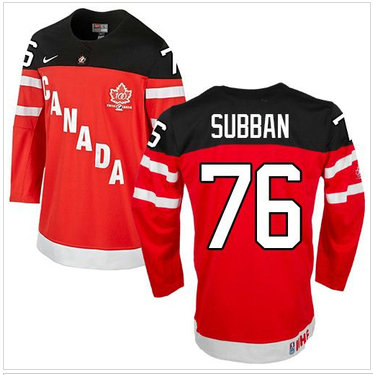 Olympic CA. #76 P.K Subban Red 100th Anniversary Stitched NHL Jersey