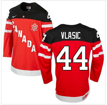 Olympic CA. #44 Marc-Edouard Vlasic Red 100th Anniversary Stitched NHL Jersey