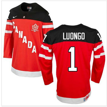 Olympic CA. #1 Roberto Luongo Red 100th Anniversary Stitched NHL Jersey