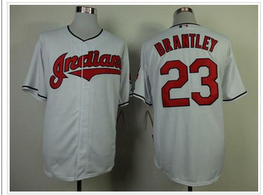 Cleveland Indians #23 Michael Brantley White Cool Base Stitched Baseball Jersey
