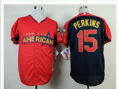 Minnesota Twins #15 Glen Perkins Red Navy American League 2014 All Star BP Stitched Baseball Jersey