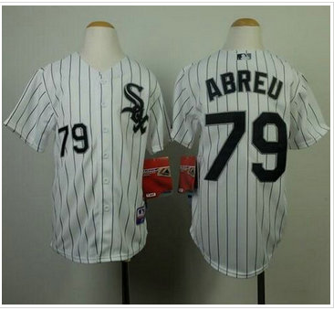 Chicago White Sox #79 Jose Abreu White(Black Strip) Cool Base Stitched Youth Baseball Jersey Chicago White Sox #79 Jose Abreu White(Black Strip) Cool Base Stitched Youth Baseball Jersey