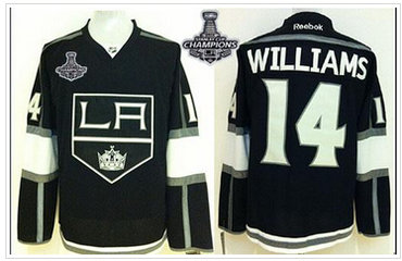 Los Angeles Kings #14 Justin Williams Black 2014 Stanley Cup Champions Jersey