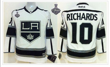 Youth NHL Los Angeles Kings #10 Mike Richards White Road 2014 Stanley Cup Finals Jersey