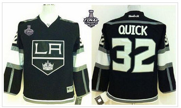 Youth NHL Los Angeles Kings #32 Jonathan Quick Black Home 2014 Stanley Cup Finals Jersey Youth NHL Los Angeles Kings #32 Jonathan Quick Black Home 2014 Stanley Cup Finals Jersey