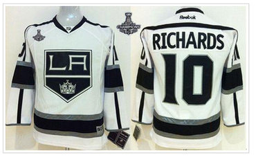 Youth NHL Los Angeles Kings #10 Mike Richards White Road 2014 Stanley Cup Champions Jersey