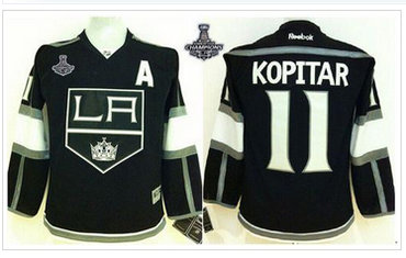 Youth NHL Los Angeles Kings #11 Anze Kopitar Black Home 2014 Stanley Cup Champions Jersey Youth NHL Los Angeles Kings #11 Anze Kopitar Black Home 2014 Stanley Cup Champions Jersey