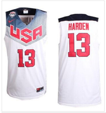 2014 Team USA #13 James Harden Dark White Stitched NBA Jersey