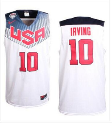 2014 Team USA #10 Kyrie Irving Dark White Stitched NBA Jersey
