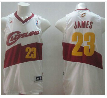 New Revolution 30 Cleveland Cavaliers #23 LeBron James White Stitched NBA Jersey