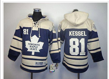 Youth NHL Toronto Maple Leafs #81 Phil Kessel Blue Sawyer Hooded Sweatshirt Stitched Jersey