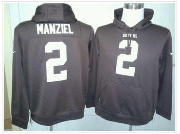 Browns #2 Johnny Manziel Brown Pullover NFL Hoodie
