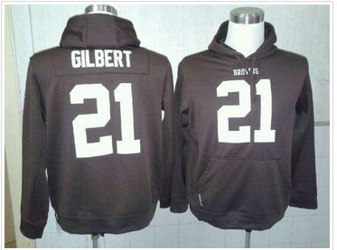 Browns #21 Justin Gilbert Brown Pullover NFL Hoodie
