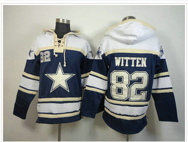Dallas cowboys #82 Jason Witten White-Blue Sawyer Hooded Sweatshirt Stitched Jersey