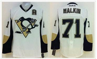 Youth NHL Pittsburgh Penguins #71 Evgeni Malkin White Jersey