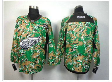 Detroit Red Wings Blank Camo Veterans Day Practice NHL Jersey