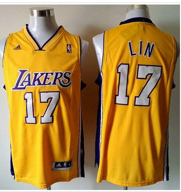 Revolution 30 Los Angeles Lakers #17 Jeremy Lin Gold Home Stitched NBA Jersey