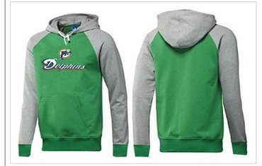 Miami Dolphins Authentic Logo Pullover Hoodie Green & Grey
