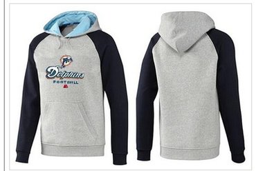 Miami Dolphins Critical Victory Pullover Hoodie Grey & Dark Blue