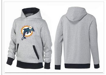 Miami Dolphins Logo Pullover Hoodie Grey & Black
