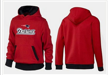 New England Patriots Authentic Logo Pullover Hoodie Red & Black