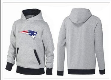 New England Patriots Logo Pullover Hoodie Grey & Black