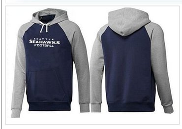 Seattle Seahawks English Version Pullover Hoodie Dark Blue & Grey
