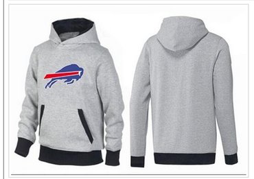 Buffalo Bills Logo Pullover Hoodie Grey & Black
