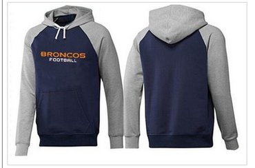Denver Broncos English Version Pullover Hoodie Dark Blue & Grey