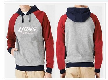 Detroit Lions English Version Pullover Hoodie Grey & Red