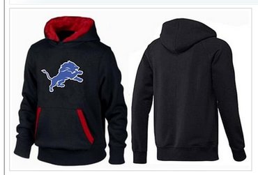 Detroit Lions Logo Pullover Hoodie Black & Red