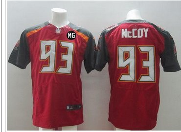 NEW Buccaneers #93 Gerald McCoy Red Team Color With MG Patch Stitched NFL New Elite Jersey