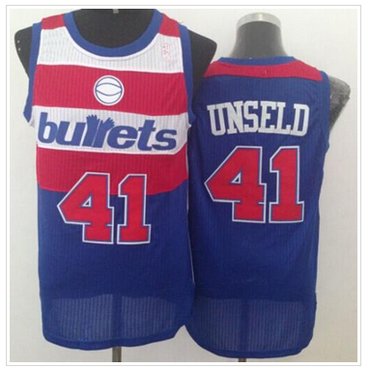 Washington Wizards #41 Wes Unseld Blue Bullets Throwback Stitched NBA Jersey