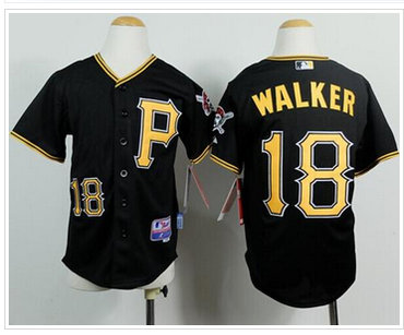 Youth MLB Pittsburgh Pirates #18 Neil Walker Black Cool Base Stitched Baseball Jersey