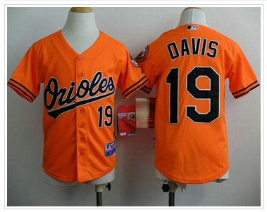 Youth MLB Baltimore Orioles #19 Chris Davis Orange Cool Base Stitched Baseball Jersey