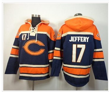 NEW Bears #17 Alshon Jeffery Navy Blue Sawyer Hooded Sweatshirt NFL Hoodie