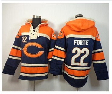 NEW Bears #22 Matt Forte Navy Blue Sawyer Hooded Sweatshirt NFL Hoodie