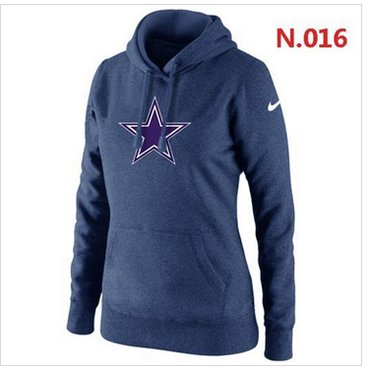 Women's Dallas Cowboys Logo Pullover Hoodie Dark Blue