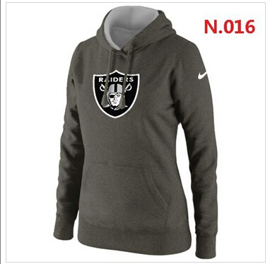 Women's Oakland Raiders Logo Pullover Hoodie Dark Grey Women's Oakland Raiders Logo Pullover Hoodie Dark Grey
